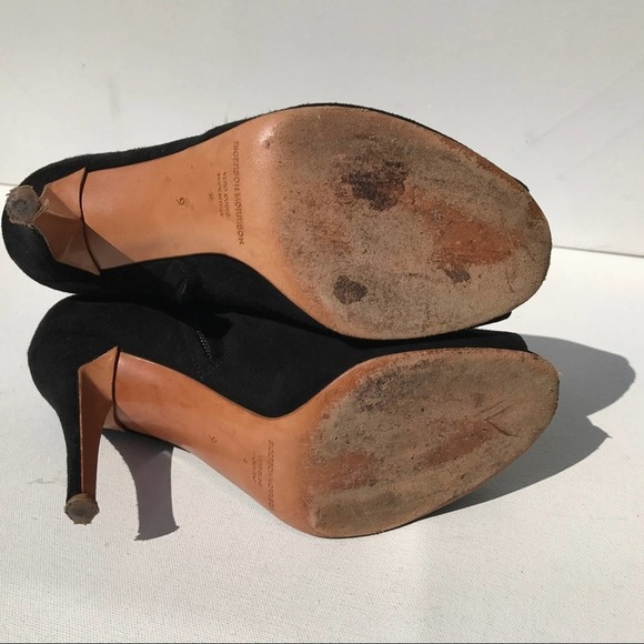 SIGERSON MORRISON open toe 9 BOOTS black suede ankle leather - Picture 5 of 8